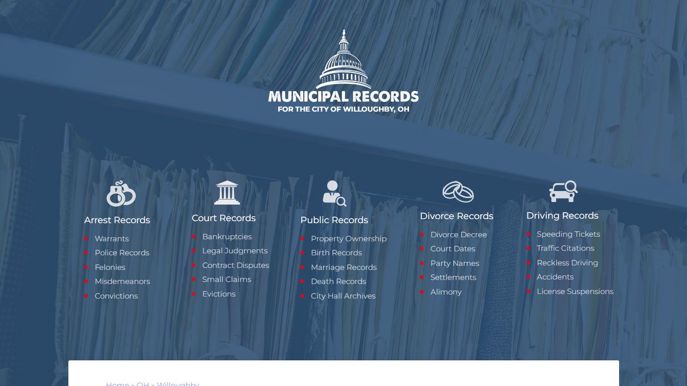 Municipal Records in Willoughby oh